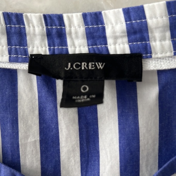 J.Crew Belted Cotton Poplin Tunic Dress Blue/White Stripe Tassels NWOT Size 0 - Picture 13 of 15